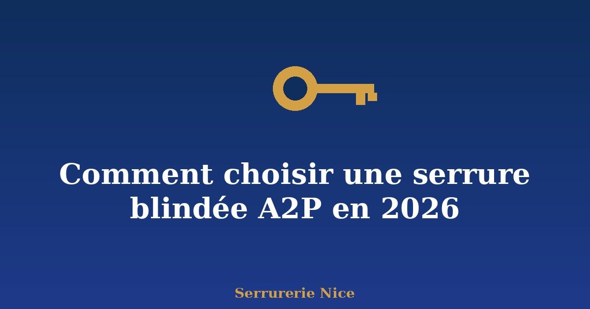 Comment choisir une serrure blindée A2P en 2026 ? Guide pratique